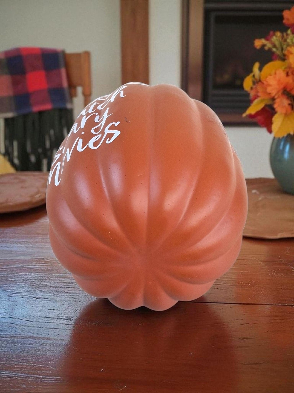 Cozy Scripted Fall Pumpkin Decor - Picture 3 of 4